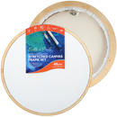 Antique White Eraldo di Paolo Round Framed Canvas Set 40cm Gallery Wrapped Stretched Canvas With Wooden Frame