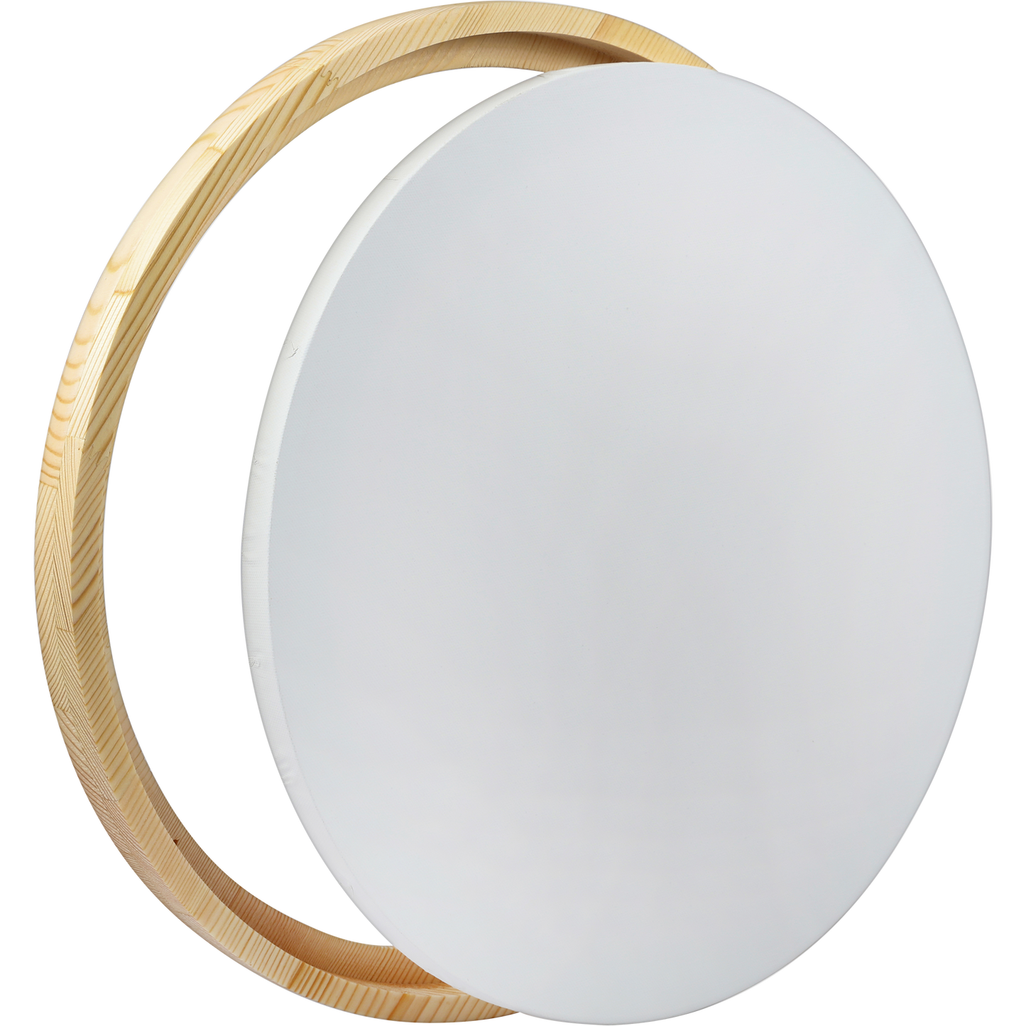 Light Gray Eraldo di Paolo Round Framed Canvas Set 40cm Gallery Wrapped Stretched Canvas With Wooden Frame