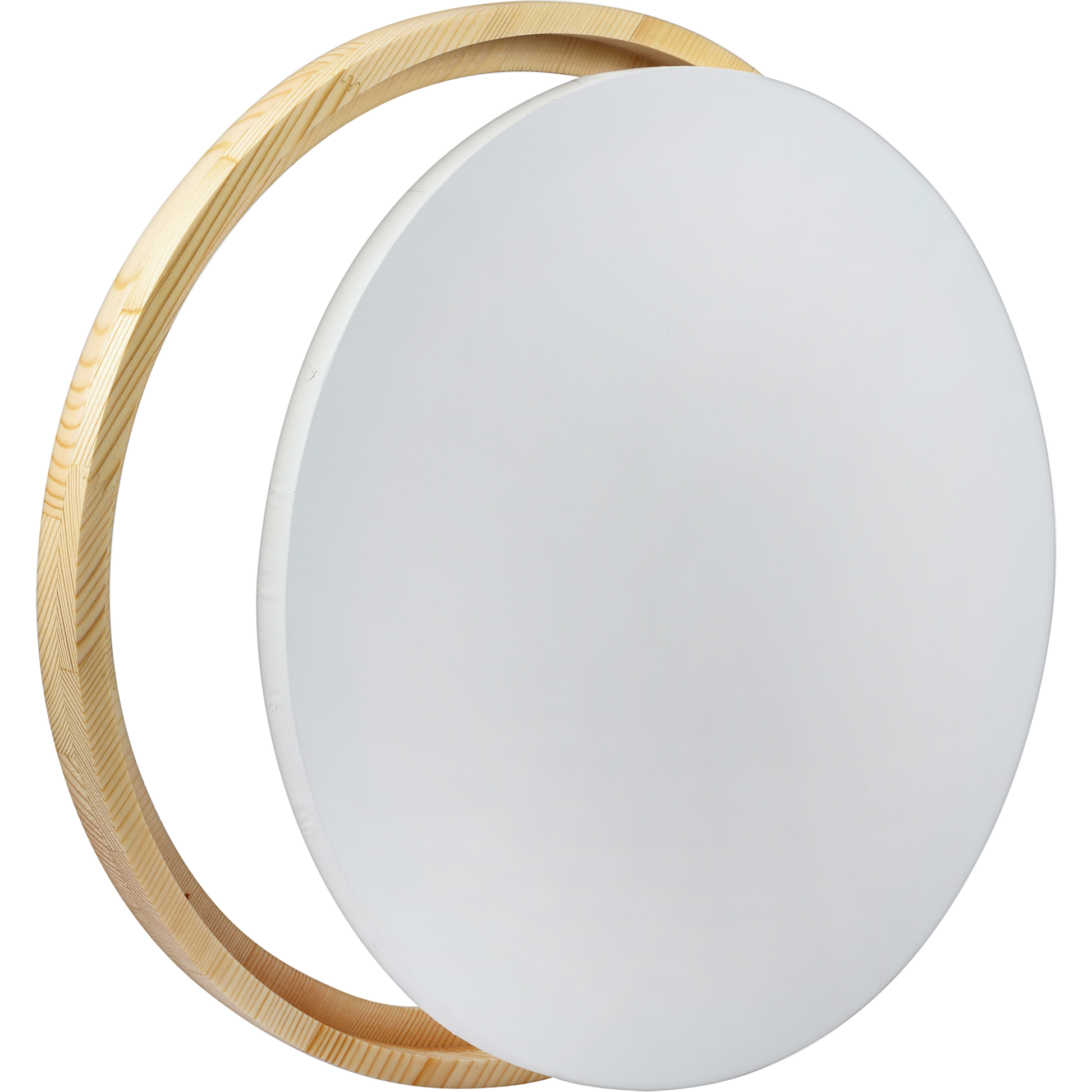 Light Gray Eraldo di Paolo Round Framed Canvas Set 40cm Gallery Wrapped Stretched Canvas With Wooden Frame