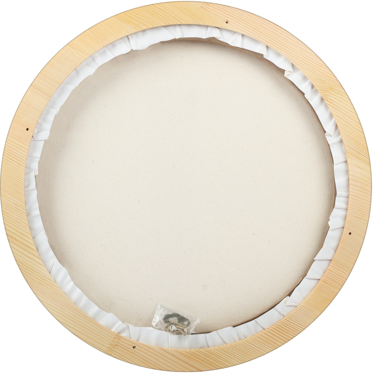 Light Gray Eraldo di Paolo Round Framed Canvas Set 40cm Gallery Wrapped Stretched Canvas With Wooden Frame