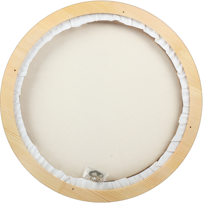 Light Gray Eraldo di Paolo Round Framed Canvas Set 40cm Gallery Wrapped Stretched Canvas With Wooden Frame