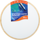 Steel Blue Eraldo di Paolo Round Framed Canvas Set 40cm Gallery Wrapped Stretched Canvas With Wooden Frame