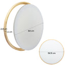 Light Gray Eraldo di Paolo Round Framed Canvas Set 50cm Gallery Wrapped Stretched Canvas With Wooden Frame