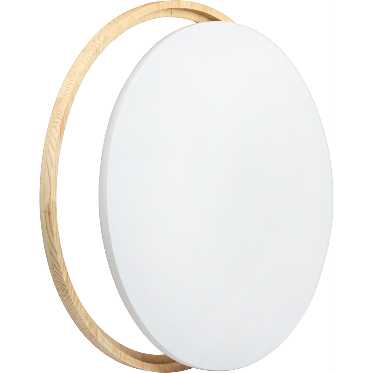 White Smoke Eraldo di Paolo Round Framed Canvas Set 60cm Gallery Wrapped Stretched Canvas With Wooden Frame