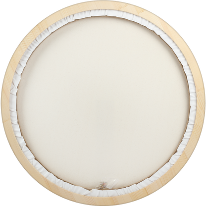 Antique White Eraldo di Paolo Round Framed Canvas Set 60cm Gallery Wrapped Stretched Canvas With Wooden Frame