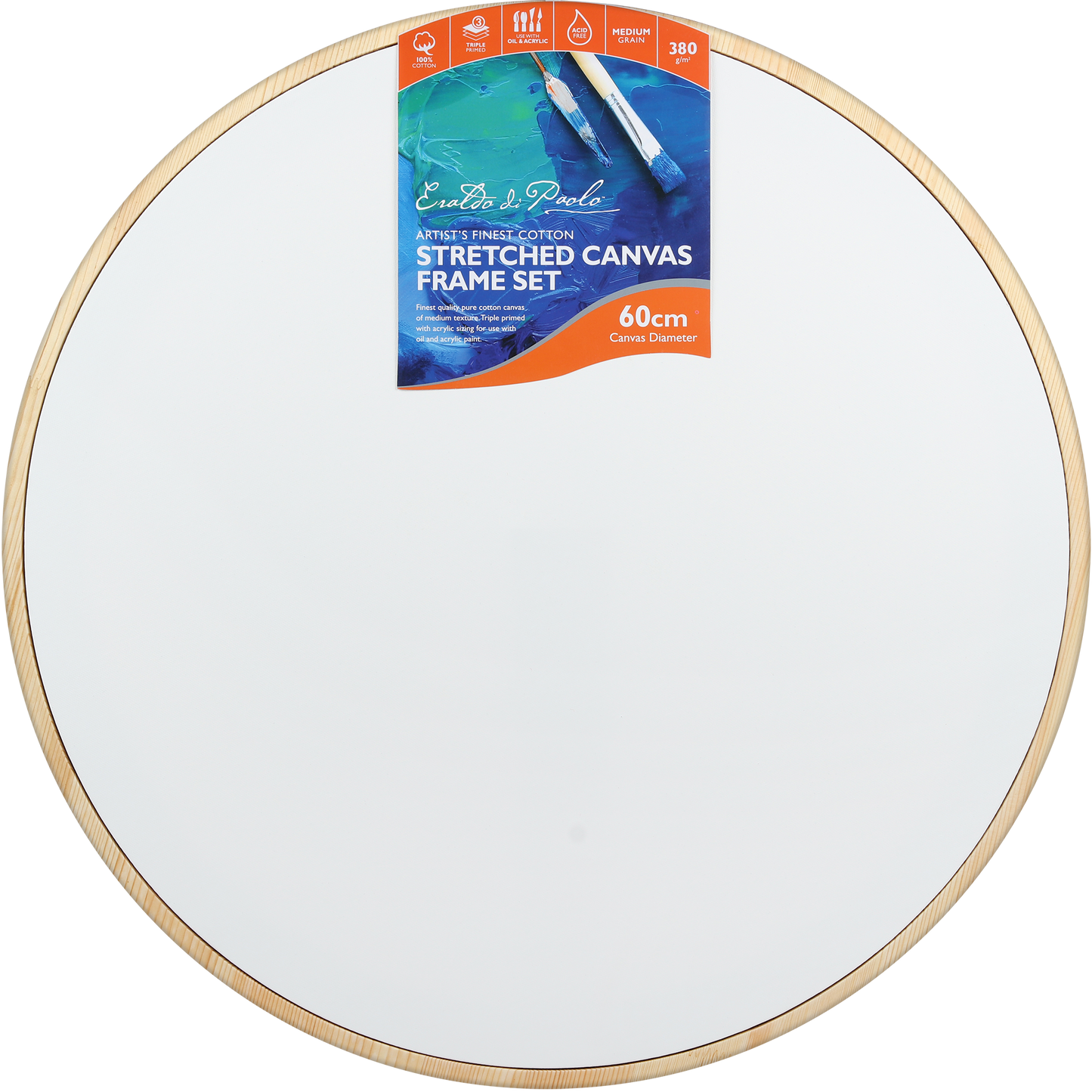 Lavender Eraldo di Paolo Round Framed Canvas Set 60cm Gallery Wrapped Stretched Canvas With Wooden Frame