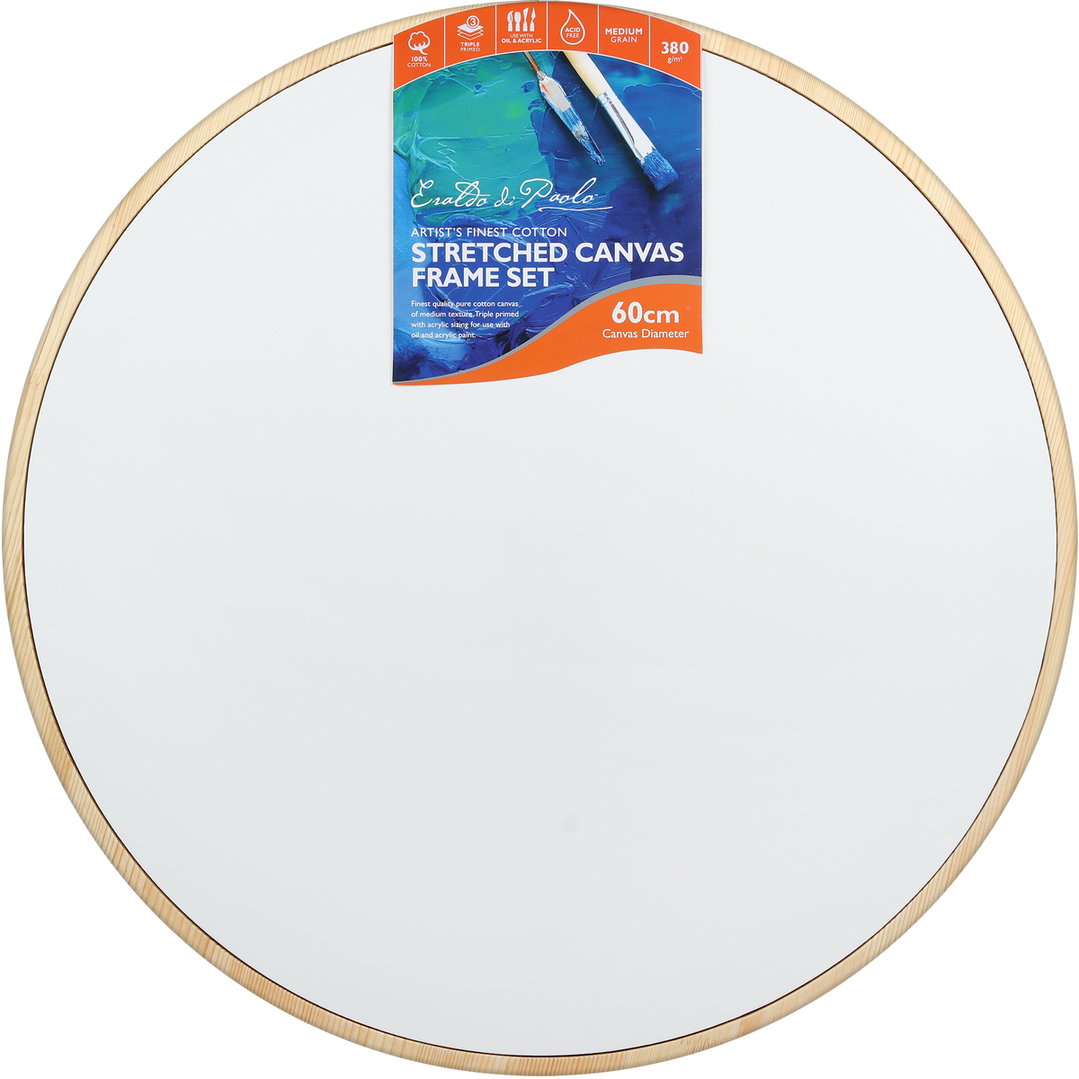 Lavender Eraldo di Paolo Round Framed Canvas Set 60cm Gallery Wrapped Stretched Canvas With Wooden Frame