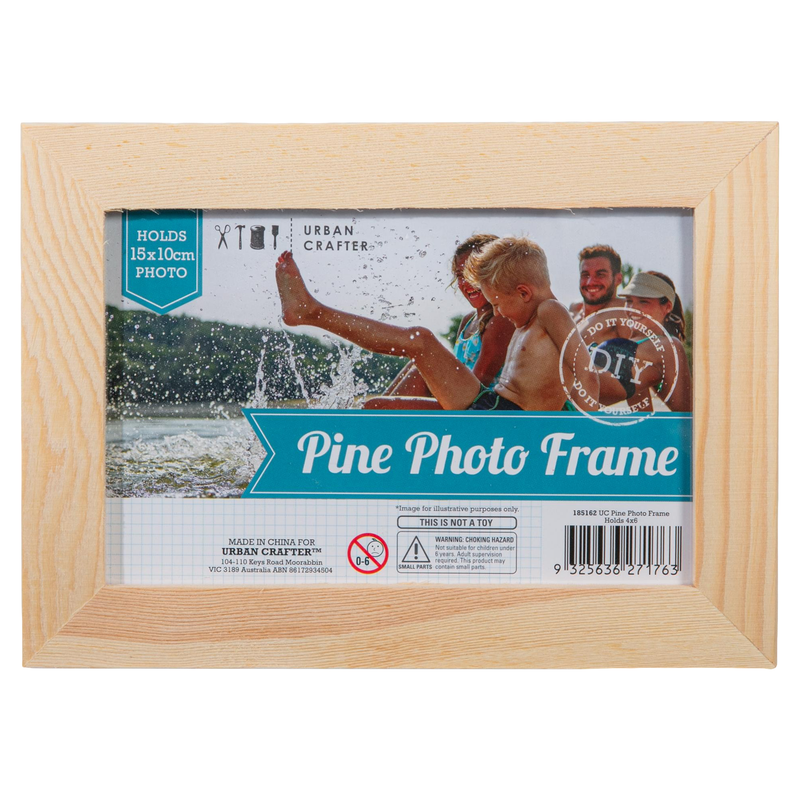 Gray Urban Crafter Pine Photo Frame Holds 4x6 18x13x1.5cm Wood Crafts