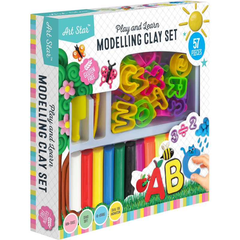 Sea Green Art Star Play & Learn Modelling Clay Set (57 Pieces) Kids Modelling Supplies