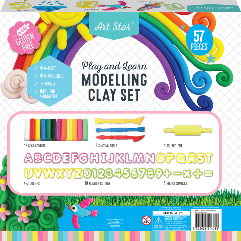 Dark Cyan Art Star Play & Learn Modelling Clay Set (57 Pieces) Kids Modelling Supplies