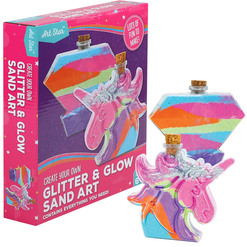 Pale Violet Red Art Star Glitter & Glow Sand Art Unicorn & Diamond Kit Kids Craft Kits