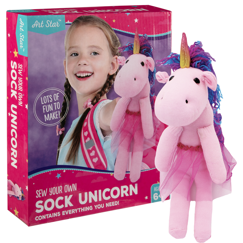 Rosy Brown Art Star Sew Your Own Sock Unicorn Kit Kids Kits