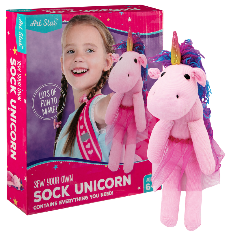 Maroon Art Star Sew Your Own Sock Unicorn Kit Kids Kits