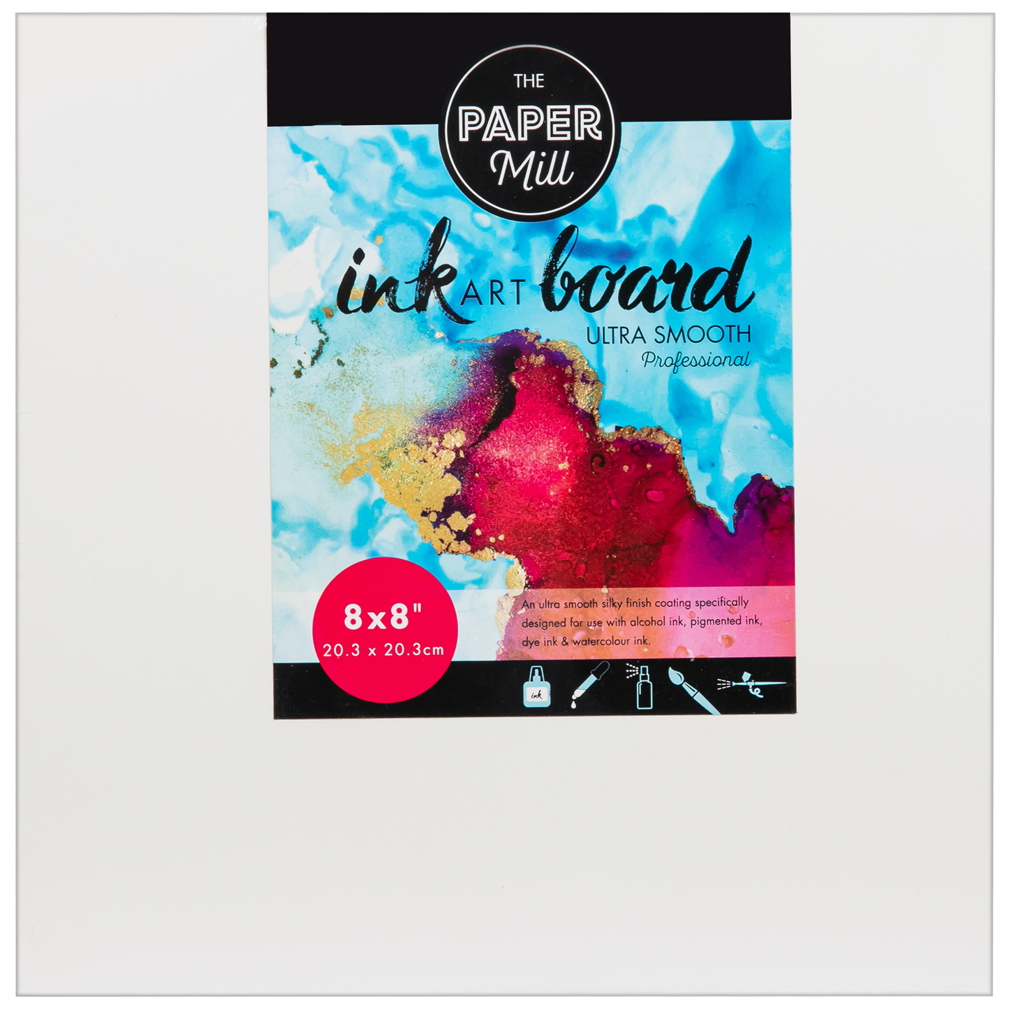 Dark Slate Gray The Paper Mill 19mm Thick Ultra Smooth Alcohol ink Board, 8x8 Inches Canvas and Painting Surfaces
