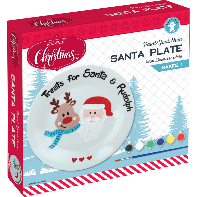 Firebrick Art Star Christmas Paint Your Own Santa Plate 19cm Christmas