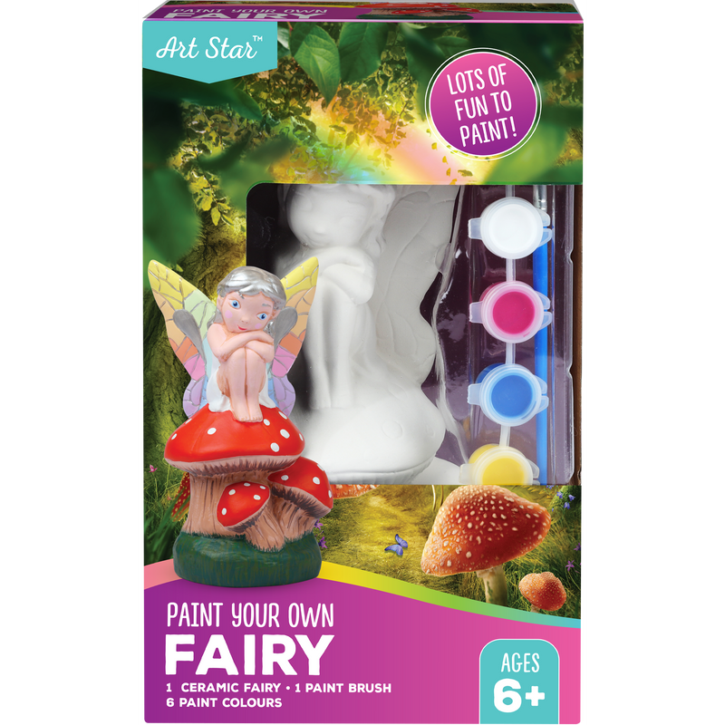 Gray Art Star Paint Your Own Ceramic Fairy Kids Craft Kits