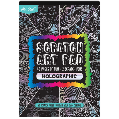 Thistle Art Star A5 Scratch Art Holographic  40 Sheets Kids Craft Kits