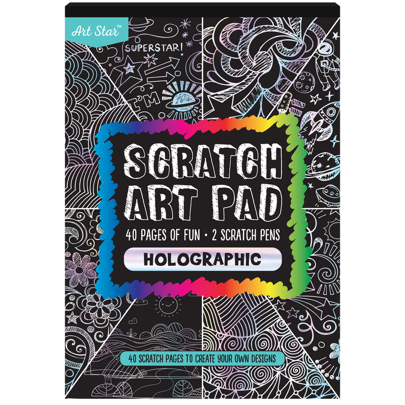 Thistle Art Star A5 Scratch Art Holographic  40 Sheets Kids Craft Kits