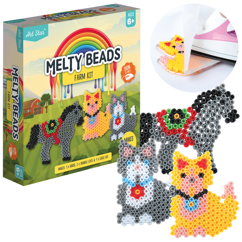 Gray Art Star Melty Beads Farm Kit Makes 4 Kids Craft Kits