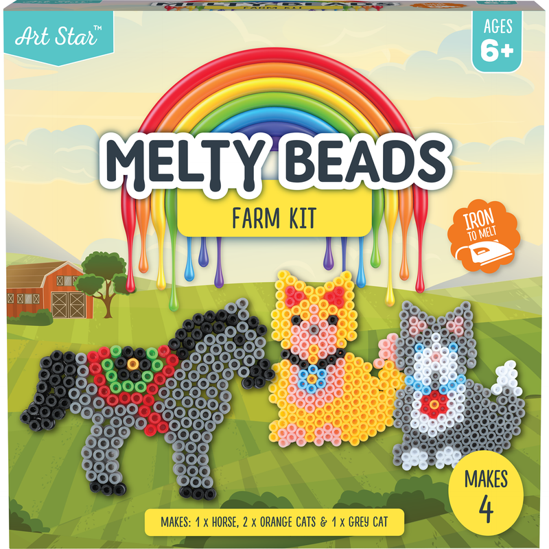 Yellow Green Art Star Melty Beads Farm Kit Makes 4 Kids Craft Kits