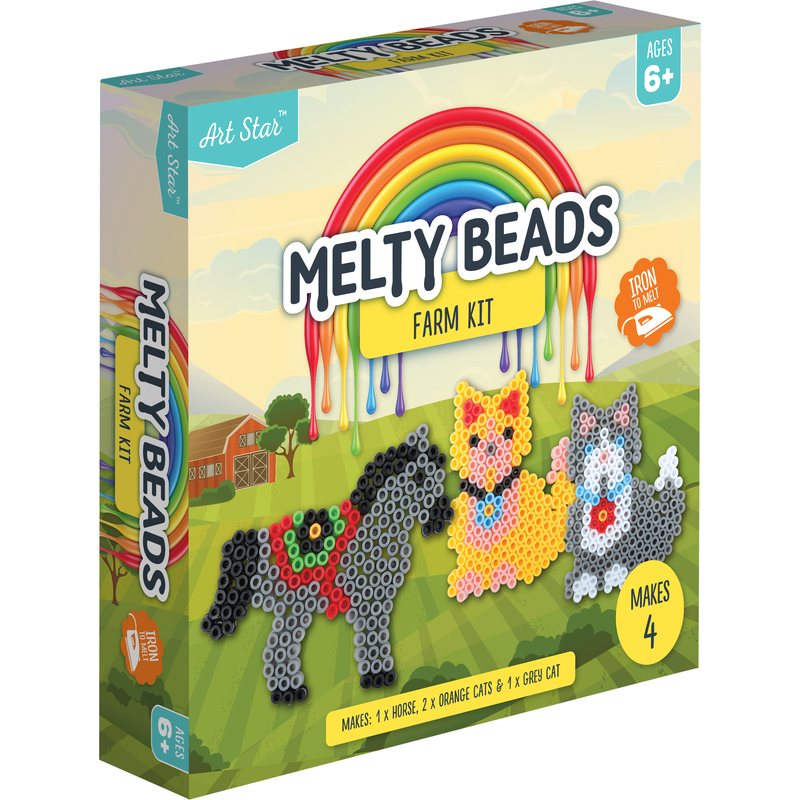 Yellow Green Art Star Melty Beads Farm Kit Makes 4 Kids Craft Kits