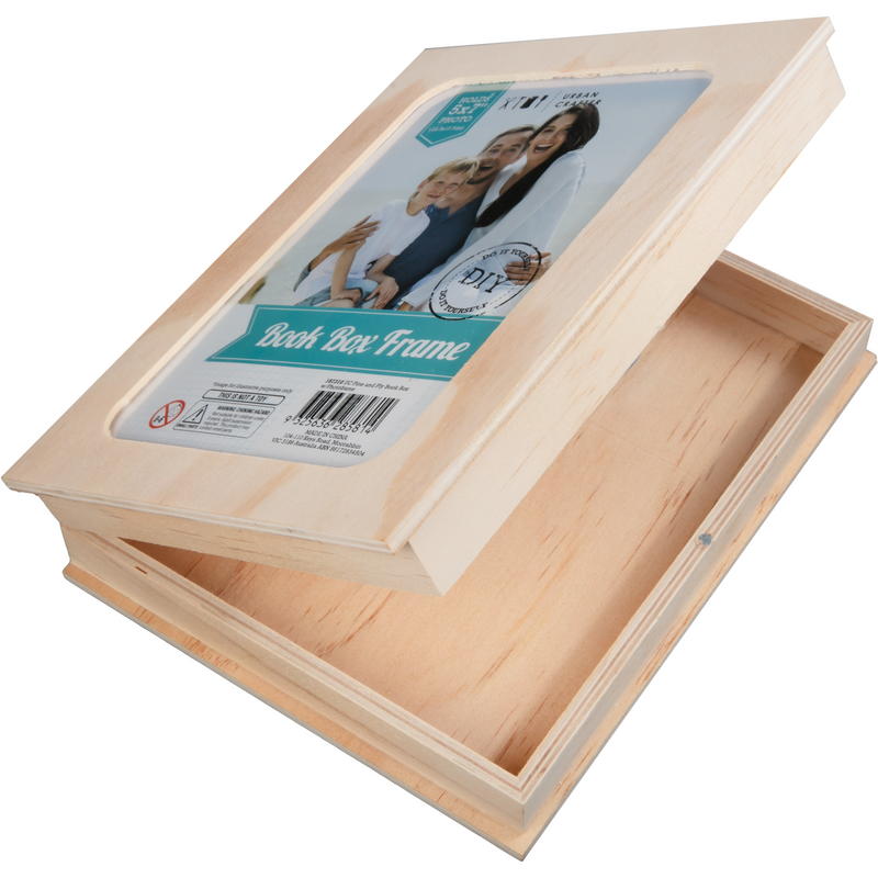 Tan Urban Crafter Pine & Ply Book Box with Photo frame 21.5x16.5cm Frames