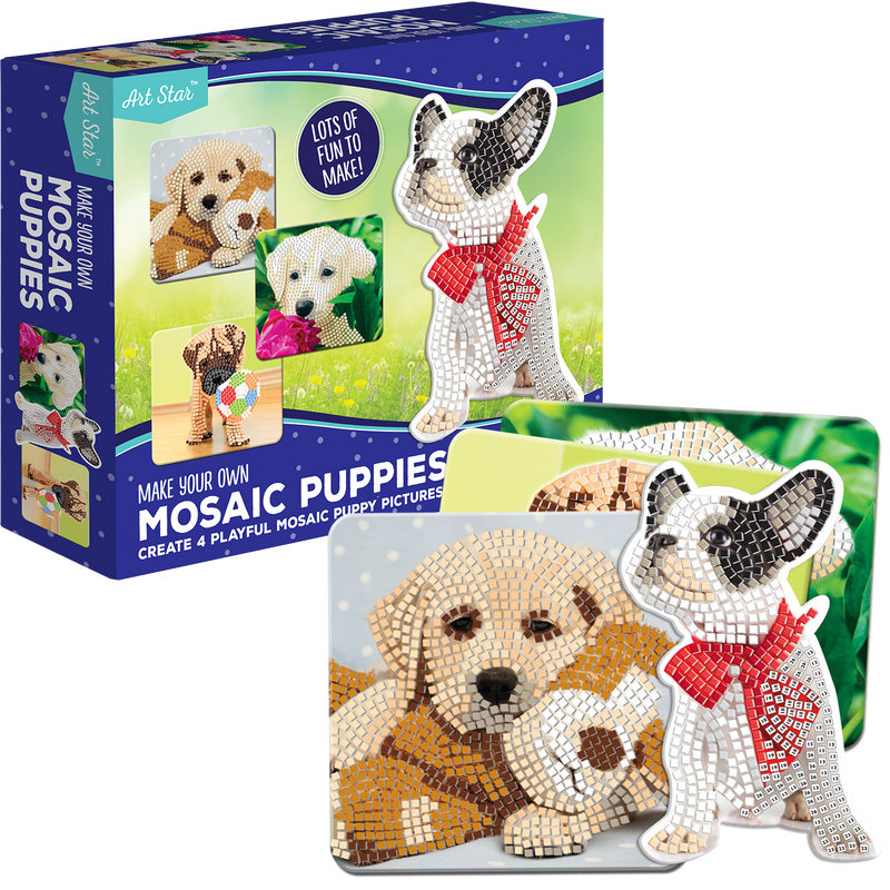 Gray Art Star Make Your Own Mosaic Art Playful Puppies Kids Craft Kits