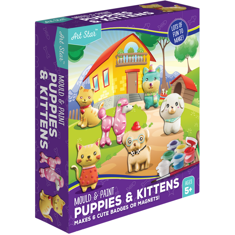Gray Art Star Mould and Paint Puppies & Kittens Kids Craft Kits