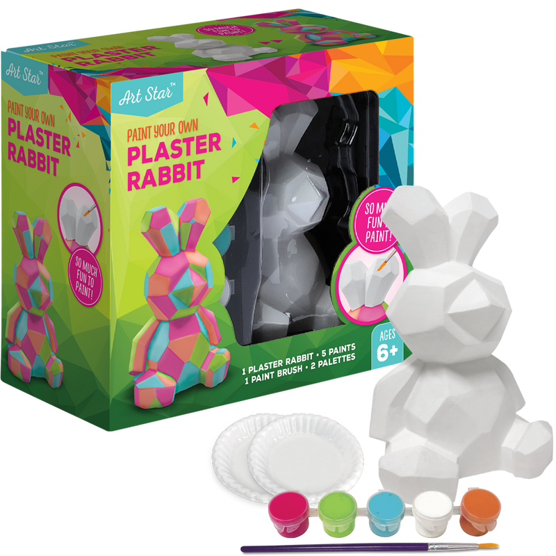 Gray Art Star Paint Your Own Plaster Geo Rabbit Kids Craft Kits