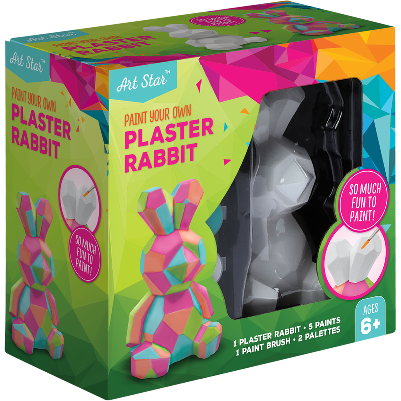 Olive Drab Art Star Paint Your Own Plaster Geo Rabbit Kids Craft Kits