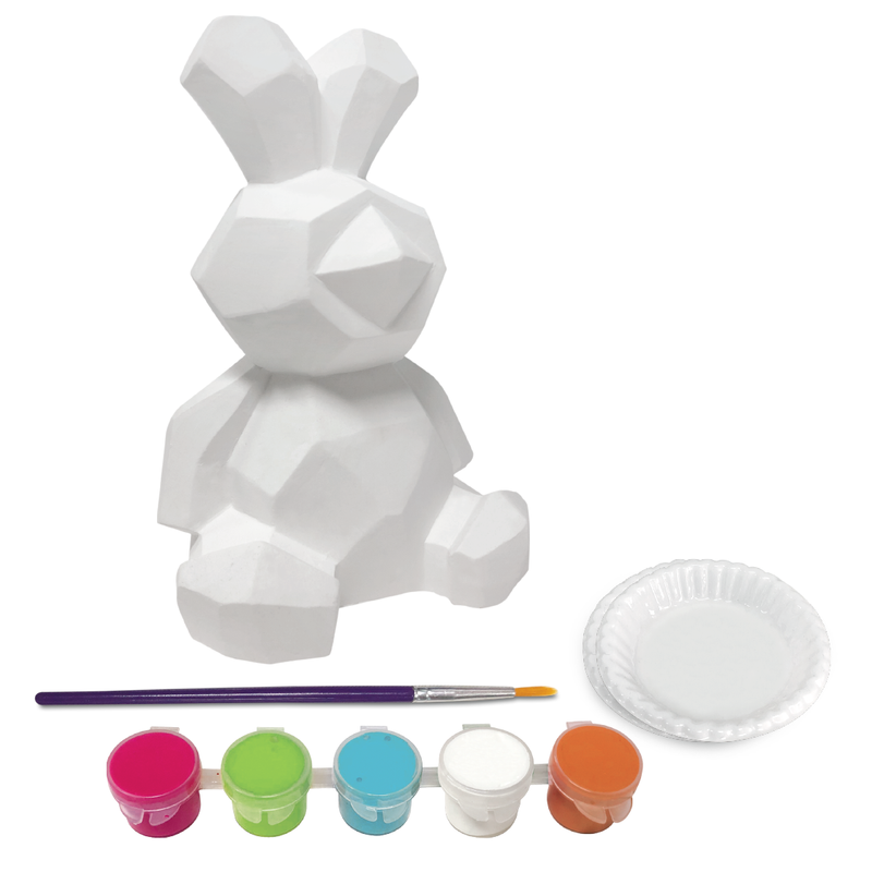 Light Gray Art Star Paint Your Own Plaster Geo Rabbit Kids Craft Kits