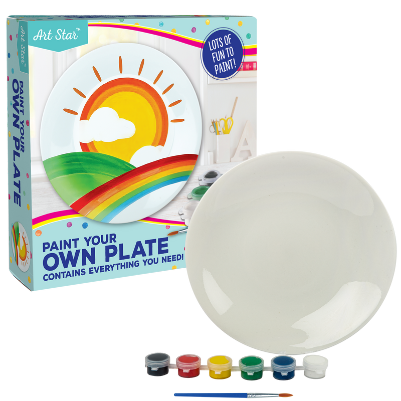 Light Gray Art Star Paint Your Own Plate Kids Craft Kits