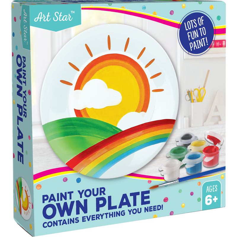 Light Gray Art Star Paint Your Own Plate Kids Craft Kits