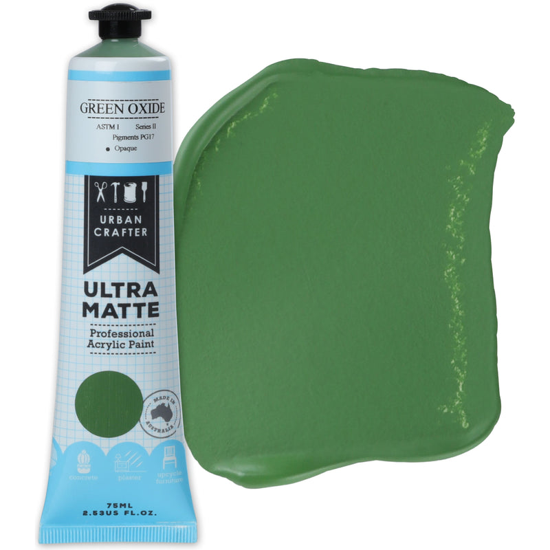 Dark Olive Green Urban Crafter Ultra Matte Acrylic Paint Green Oxide Opaque S2 ASTM1 75ml Acrylic Paints