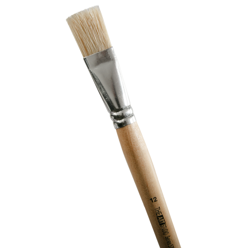 Rosy Brown Art Studio Bristle Brush Series 579 Flat Size 12 Paint Brushes