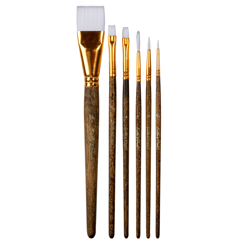 Saddle Brown Eraldo di Paolo Watercolour & Acrylic brush set 6p Paint Brushes