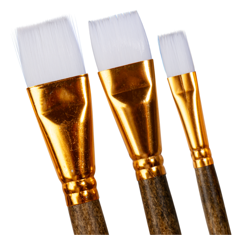 Light Gray Eraldo di Paolo Watercolour & Acrylic brush set 3p 189392 Paint Brushes