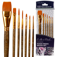 Saddle Brown Eraldo di Paolo Mixed Media Brush set 7pc Taklon and Synthetic Brushes