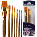 Saddle Brown Eraldo di Paolo Mixed Media Brush set 7pc Taklon and Synthetic Brushes