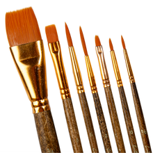 Saddle Brown Eraldo di Paolo Mixed Media Brush set 7pc Taklon and Synthetic Brushes