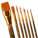 Saddle Brown Eraldo di Paolo Mixed Media Brush set 7pc Taklon and Synthetic Brushes