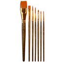 Saddle Brown Eraldo di Paolo Mixed Media Brush set 7pc Taklon and Synthetic Brushes