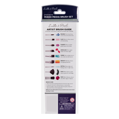 Dark Slate Gray Eraldo di Paolo Mixed Media Brush set 7pc Taklon and Synthetic Brushes