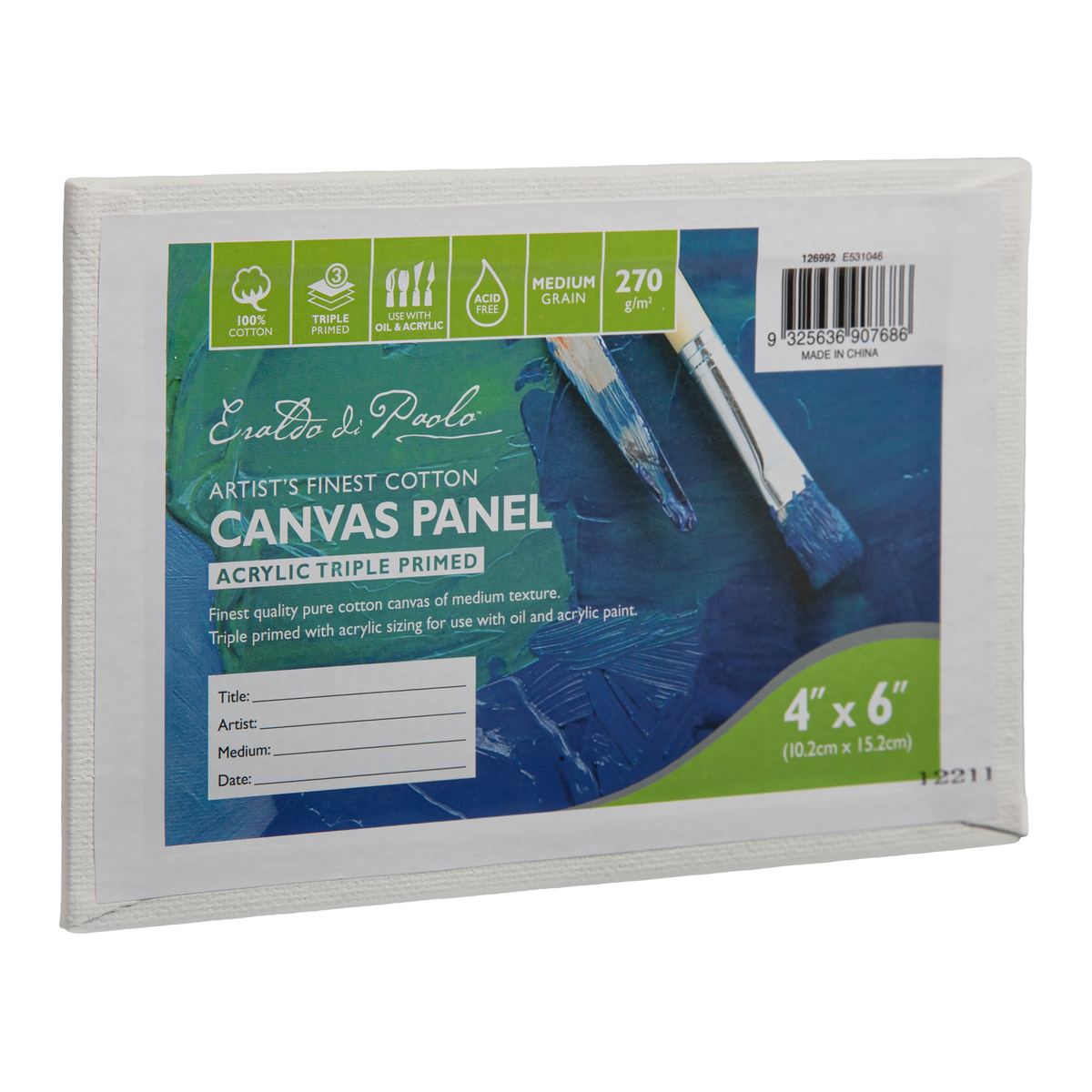 Dark Slate Gray 4 x 6 Inches Eraldo di Paolo Canvas Panel Canvas Panels