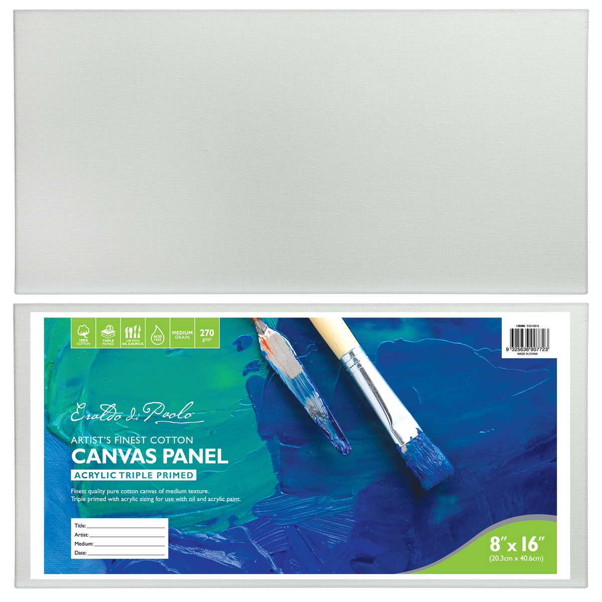 Dark Cyan 8 x 16 Inches Eraldo di Paolo Canvas Panel Canvas Panels