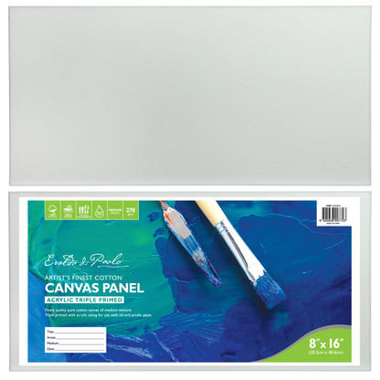 Dark Cyan 8 x 16 Inches Eraldo di Paolo Canvas Panel Canvas Panels