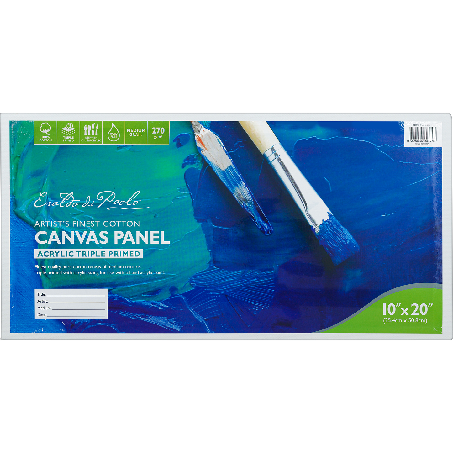 Dark Cyan Eraldo di Paolo 10 x 20 in Canvas Panel Canvas Panels
