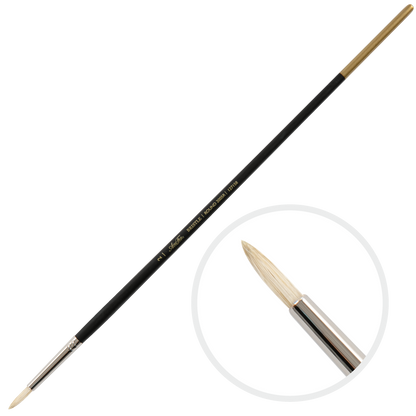 Dark Slate Gray Artist First Choice Brush Interlock Hog Hair Round Size 2 Natural Hair Brushes