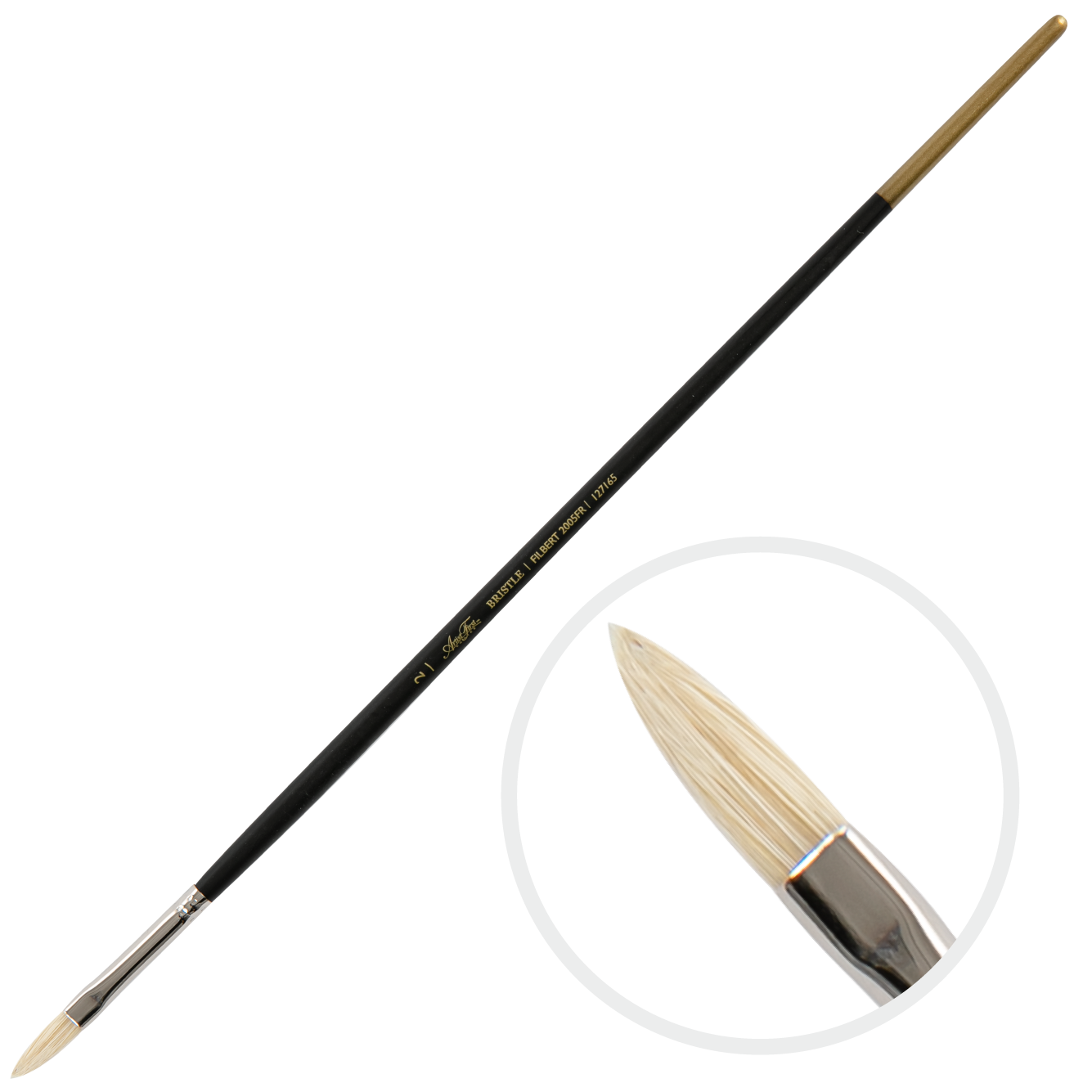 Light Gray Artist First Choice Brush Interlock Hog Hair Filbert Size 2 Natural Hair Brushes