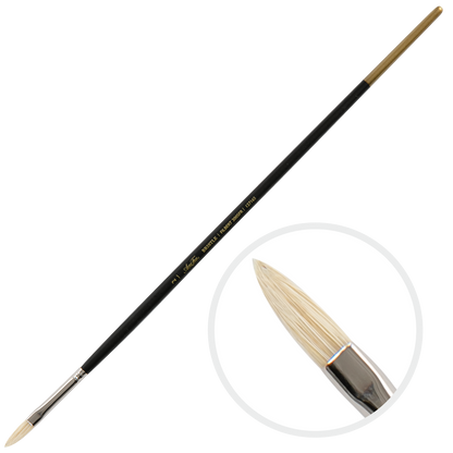 Light Gray Artist First Choice Brush Interlock Hog Hair Filbert Size 2 Natural Hair Brushes